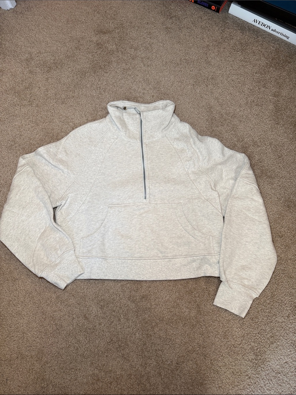 Lululemon Scuba Oversized Funnel Neck in Heathered Bone